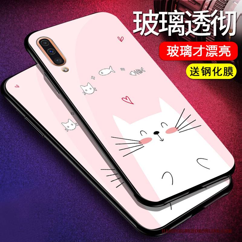 Hülle Samsung Galaxy A50 Silikon Handyhüllen Anti-sturz, Case Samsung Galaxy A50 Kreativ Glas Trend