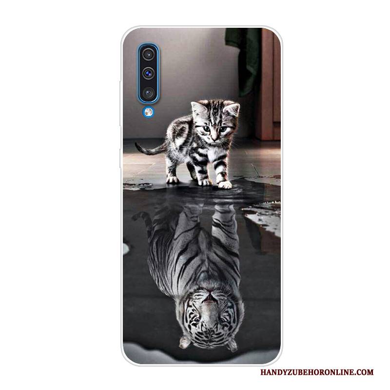 Hülle Samsung Galaxy A50 Taschen Anti-sturz Trend, Case Samsung Galaxy A50 Silikon Handyhüllen Schwarz