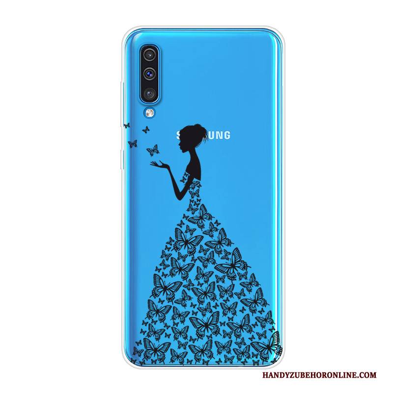 Hülle Samsung Galaxy A50 Taschen Anti-sturz Trend, Case Samsung Galaxy A50 Silikon Handyhüllen Schwarz