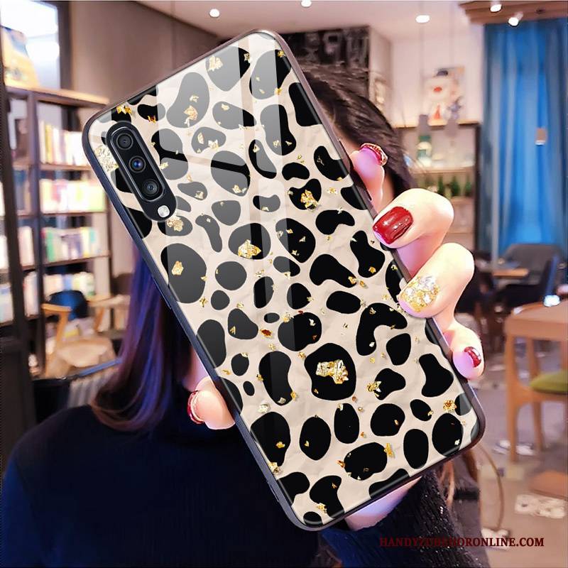 Hülle Samsung Galaxy A50 Taschen Europa Schwarz, Case Samsung Galaxy A50 Schutz Glas Spiegel