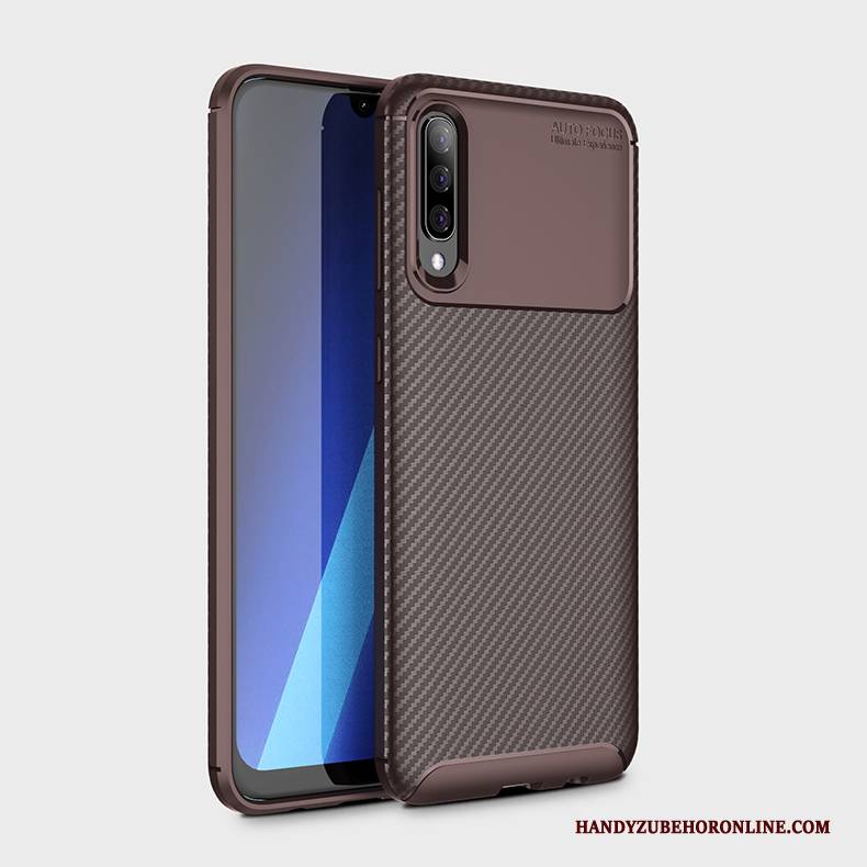 Hülle Samsung Galaxy A50 Weiche Anti-sturz Blau, Case Samsung Galaxy A50 Silikon Handyhüllen Faser