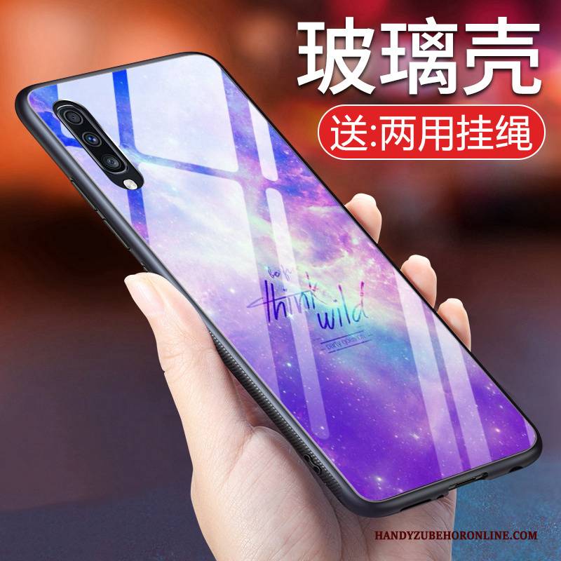 Hülle Samsung Galaxy A50 Weiche Anti-sturz Persönlichkeit, Case Samsung Galaxy A50 Silikon Trendmarke Blau