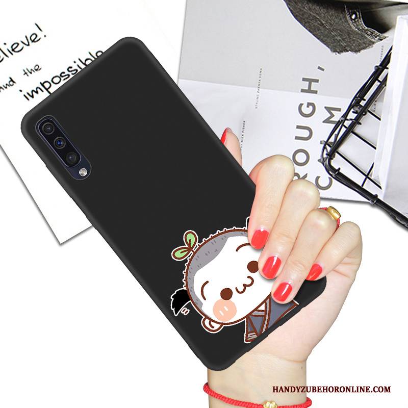 Hülle Samsung Galaxy A50 Weiche Handyhüllen Liebhaber, Case Samsung Galaxy A50 Karikatur Schwarz