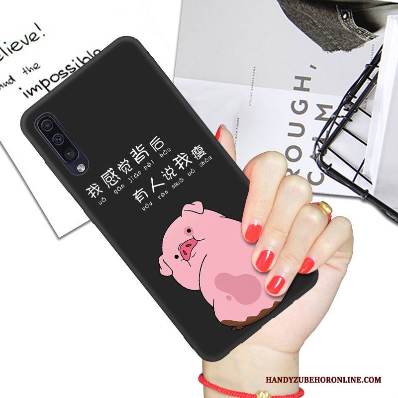 Hülle Samsung Galaxy A50 Weiche Handyhüllen Liebhaber, Case Samsung Galaxy A50 Karikatur Schwarz