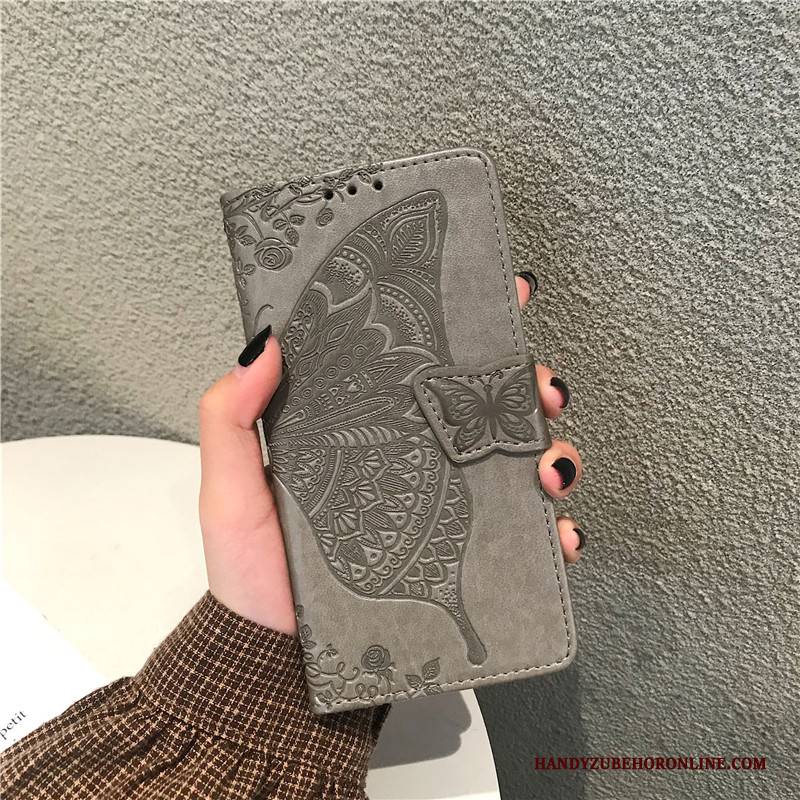 Hülle Samsung Galaxy A50s Folio Grau Anti-sturz, Case Samsung Galaxy A50s Lederhülle Handyhüllen