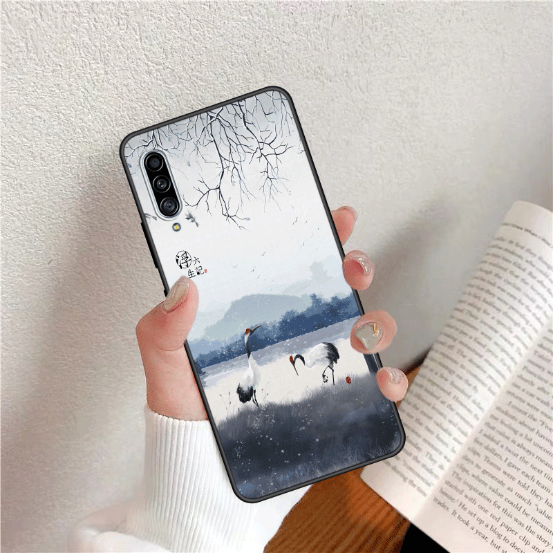 Hülle Samsung Galaxy A50s Retro Wind Persönlichkeit, Case Samsung Galaxy A50s Kreativ Nubuck Chinesische Art