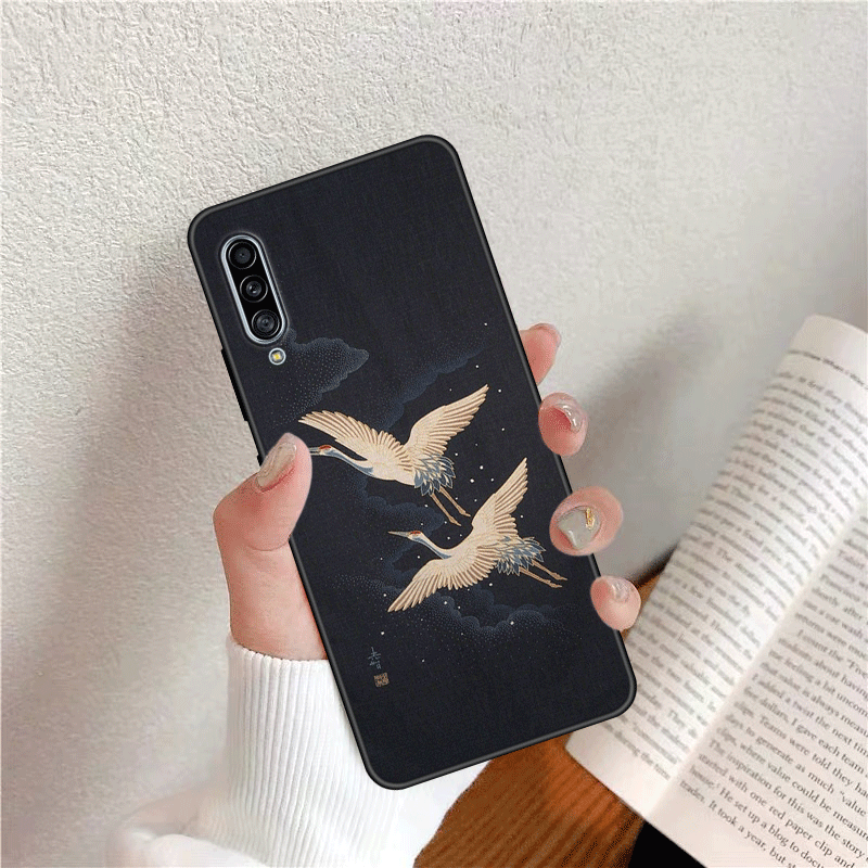 Hülle Samsung Galaxy A50s Retro Wind Persönlichkeit, Case Samsung Galaxy A50s Kreativ Nubuck Chinesische Art