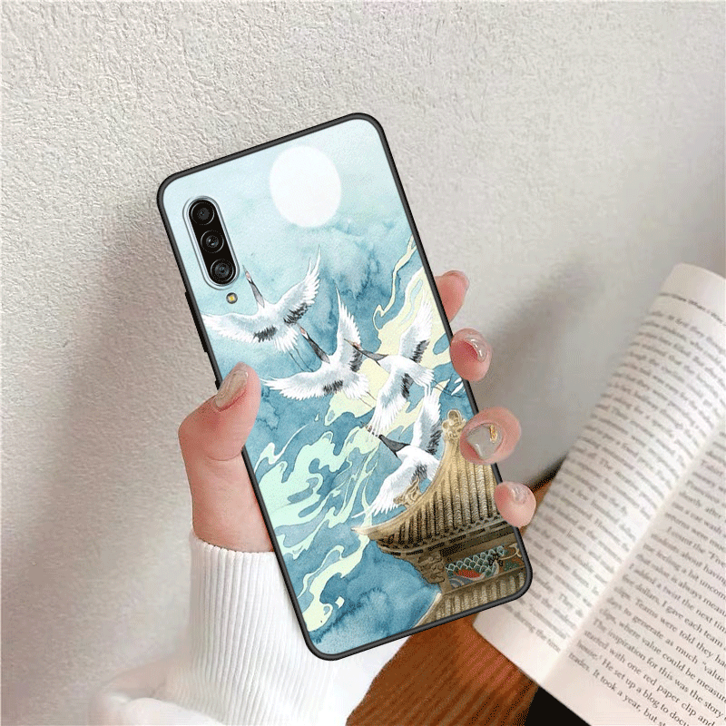 Hülle Samsung Galaxy A50s Retro Wind Persönlichkeit, Case Samsung Galaxy A50s Kreativ Nubuck Chinesische Art