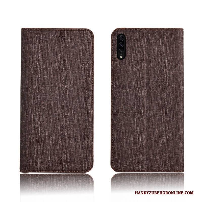 Hülle Samsung Galaxy A50s Silikon Baumwolle Und Leinen Neu, Case Samsung Galaxy A50s Schutz Blau Trendmarke