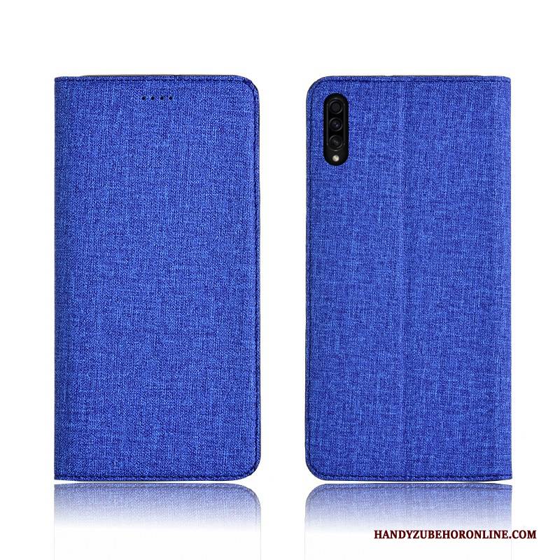 Hülle Samsung Galaxy A50s Silikon Baumwolle Und Leinen Neu, Case Samsung Galaxy A50s Schutz Blau Trendmarke