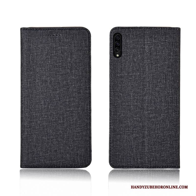 Hülle Samsung Galaxy A50s Silikon Baumwolle Und Leinen Neu, Case Samsung Galaxy A50s Schutz Blau Trendmarke