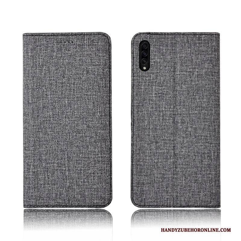 Hülle Samsung Galaxy A50s Silikon Baumwolle Und Leinen Neu, Case Samsung Galaxy A50s Schutz Blau Trendmarke