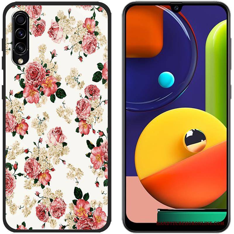 Hülle Samsung Galaxy A50s Silikon Blau Stoff, Case Samsung Galaxy A50s Karikatur Handyhüllen Anti-sturz