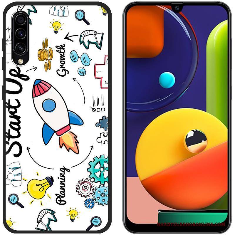 Hülle Samsung Galaxy A50s Silikon Blau Stoff, Case Samsung Galaxy A50s Karikatur Handyhüllen Anti-sturz