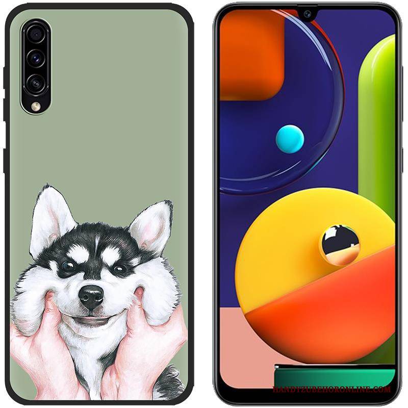 Hülle Samsung Galaxy A50s Silikon Blau Stoff, Case Samsung Galaxy A50s Karikatur Handyhüllen Anti-sturz