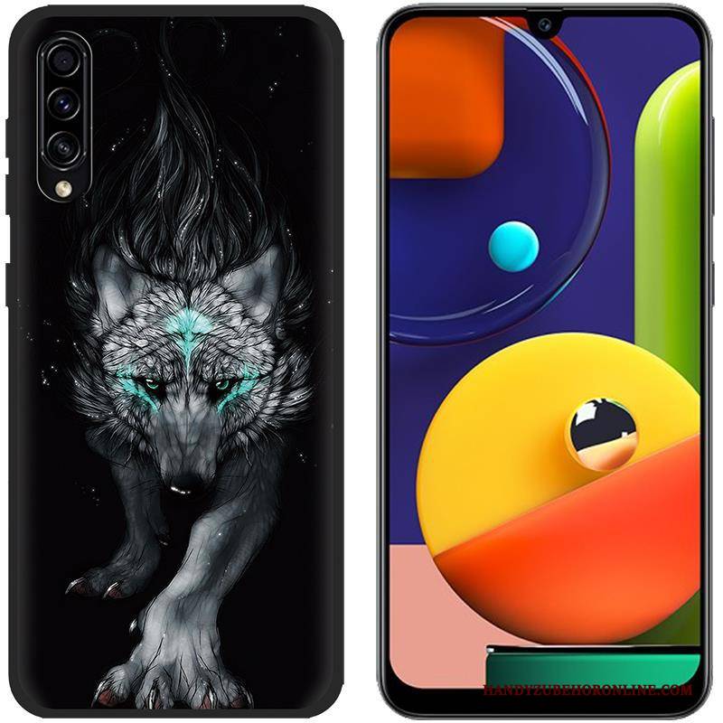 Hülle Samsung Galaxy A50s Silikon Blau Stoff, Case Samsung Galaxy A50s Karikatur Handyhüllen Anti-sturz