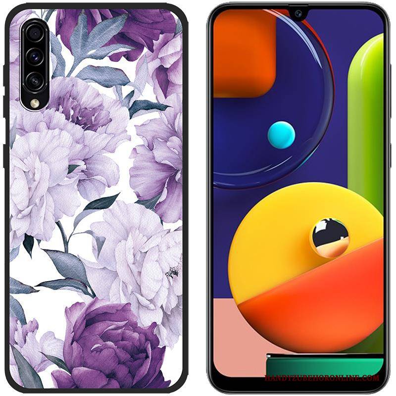 Hülle Samsung Galaxy A50s Silikon Blau Stoff, Case Samsung Galaxy A50s Karikatur Handyhüllen Anti-sturz