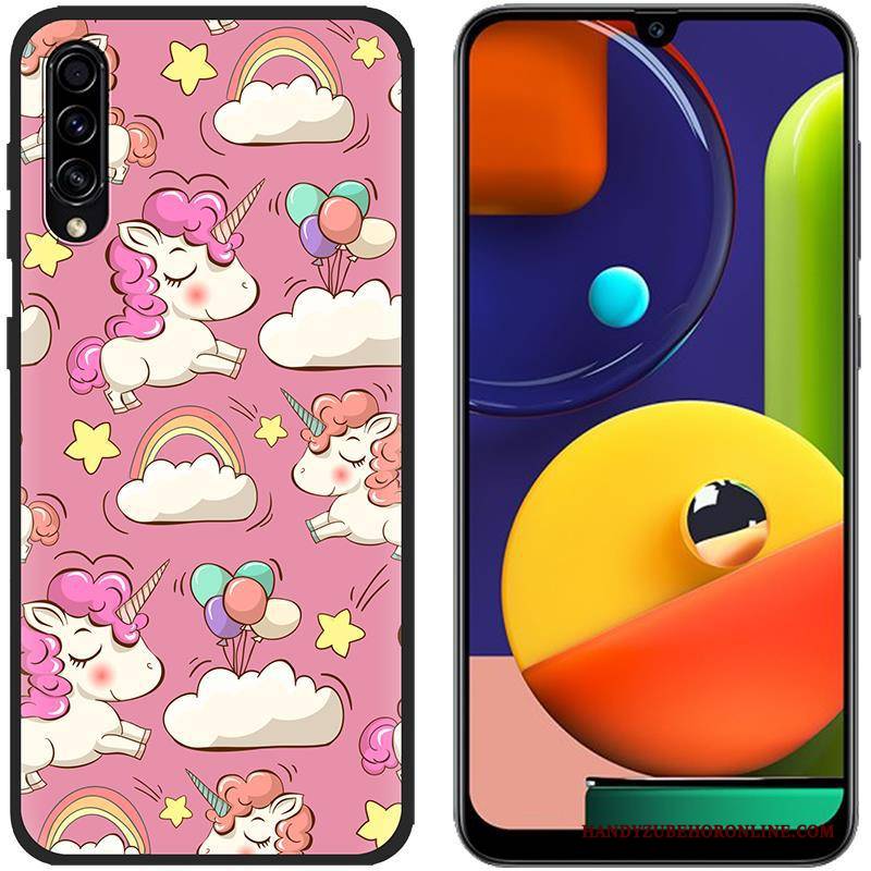 Hülle Samsung Galaxy A50s Silikon Blau Stoff, Case Samsung Galaxy A50s Karikatur Handyhüllen Anti-sturz