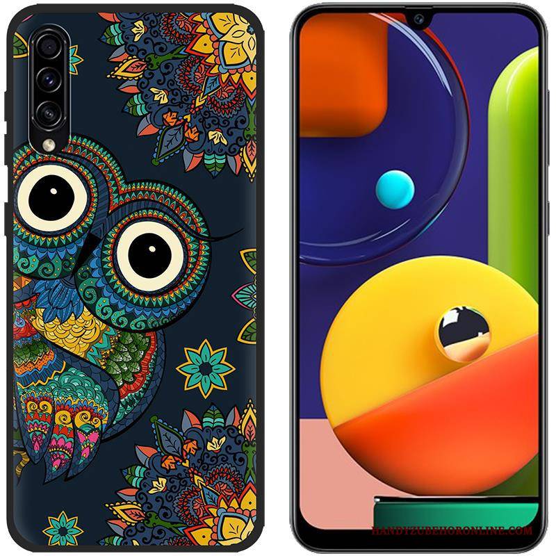 Hülle Samsung Galaxy A50s Silikon Blau Stoff, Case Samsung Galaxy A50s Karikatur Handyhüllen Anti-sturz