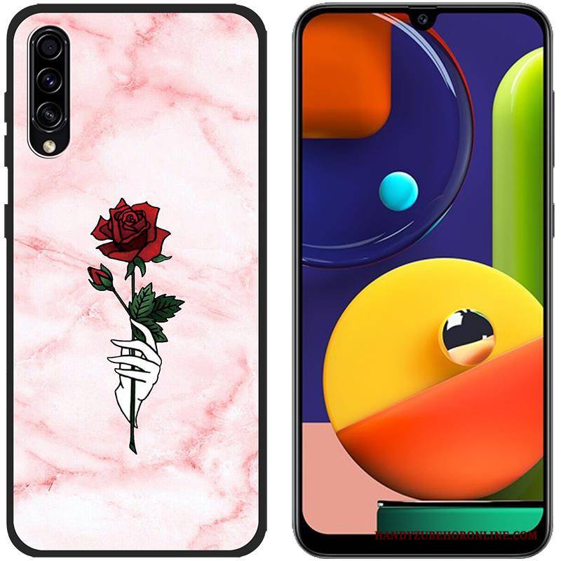 Hülle Samsung Galaxy A50s Silikon Blau Stoff, Case Samsung Galaxy A50s Karikatur Handyhüllen Anti-sturz