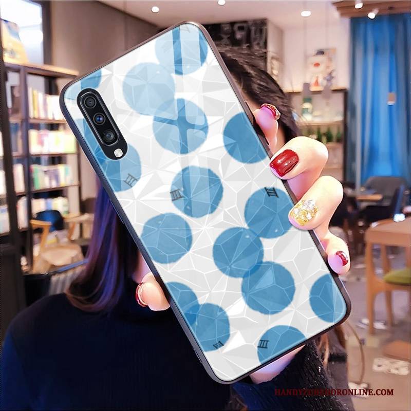 Hülle Samsung Galaxy A50s Taschen Handyhüllen Muster, Case Samsung Galaxy A50s Karikatur Blau Diamantform