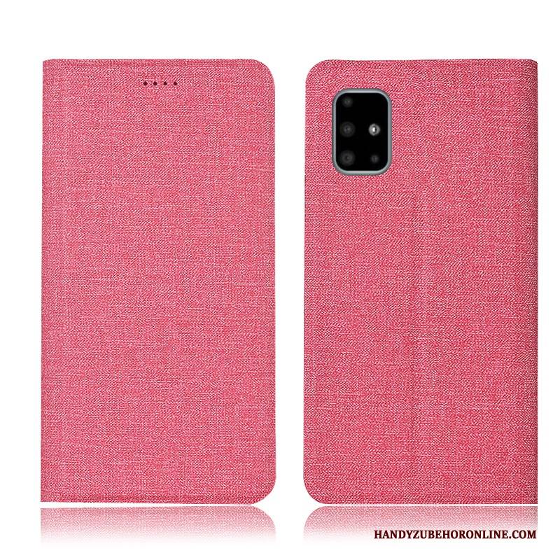 Hülle Samsung Galaxy A51 Folio Handyhüllen Anti-sturz, Case Samsung Galaxy A51 Taschen Dunkel Baumwolle Und Leinen