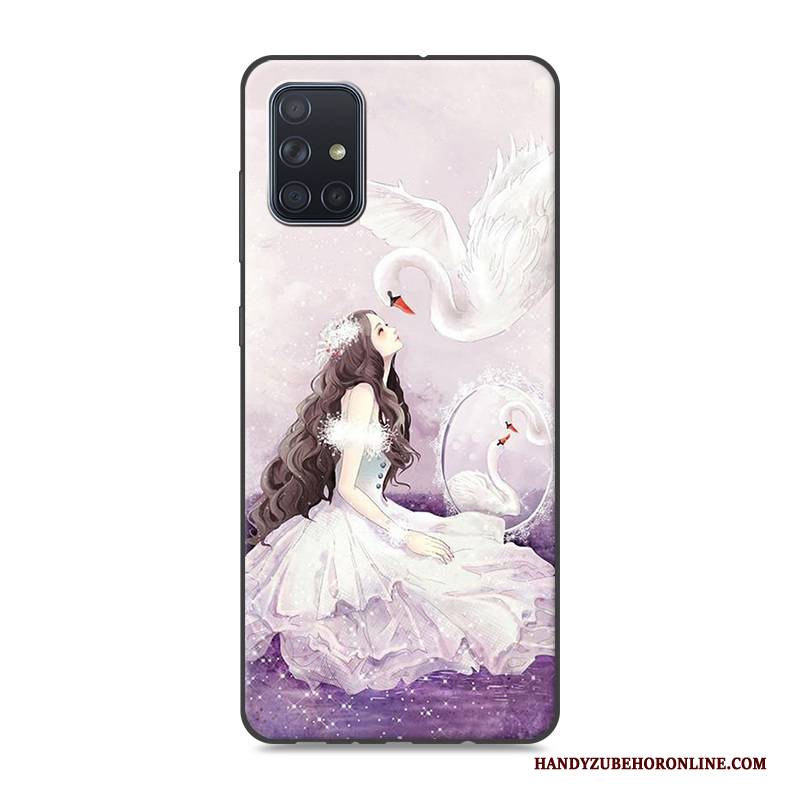 Hülle Samsung Galaxy A51 Karikatur Handyhüllen Rosa, Case Samsung Galaxy A51 Kreativ Trend