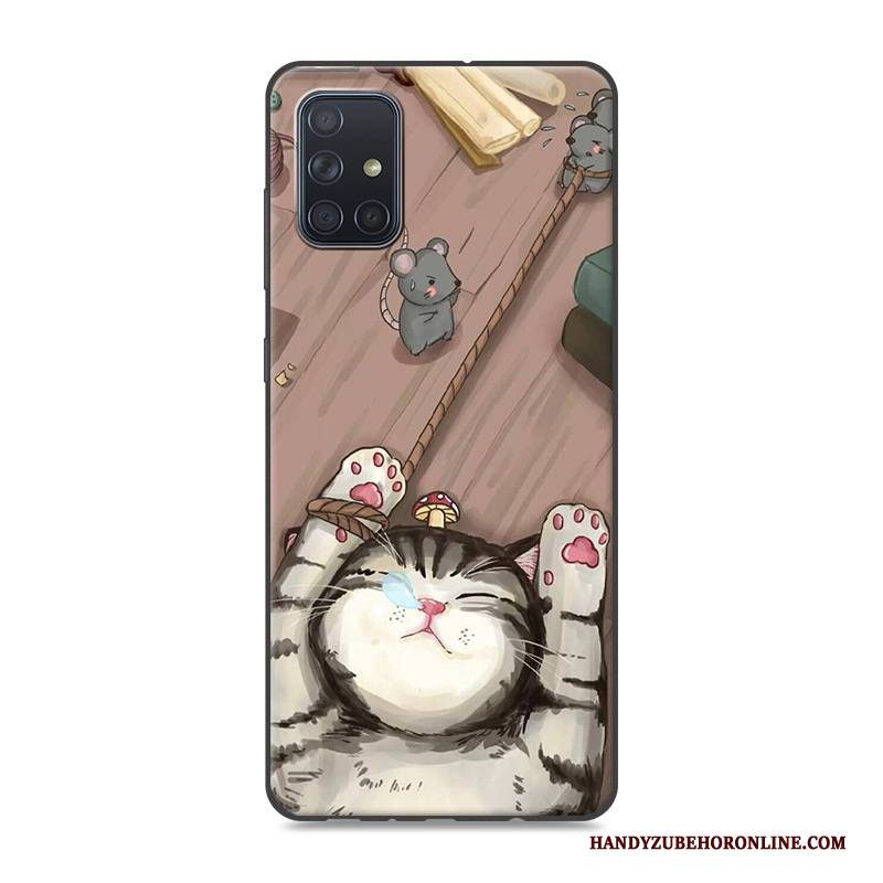 Hülle Samsung Galaxy A51 Karikatur Handyhüllen Rosa, Case Samsung Galaxy A51 Kreativ Trend