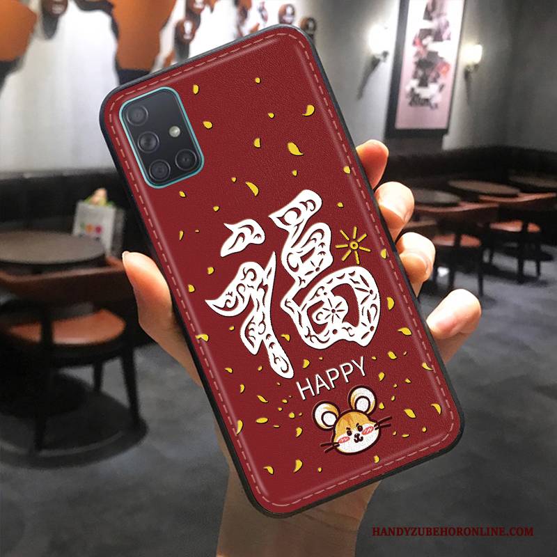 Hülle Samsung Galaxy A51 Karikatur Ratte Reichtum, Case Samsung Galaxy A51 Prägung Nette Trend