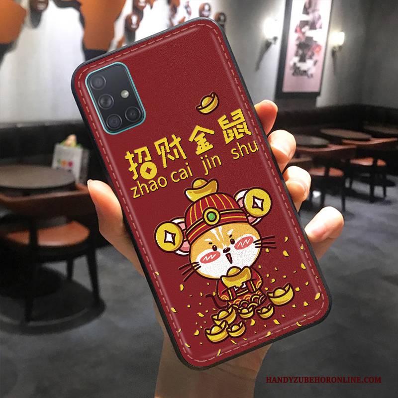 Hülle Samsung Galaxy A51 Karikatur Ratte Reichtum, Case Samsung Galaxy A51 Prägung Nette Trend