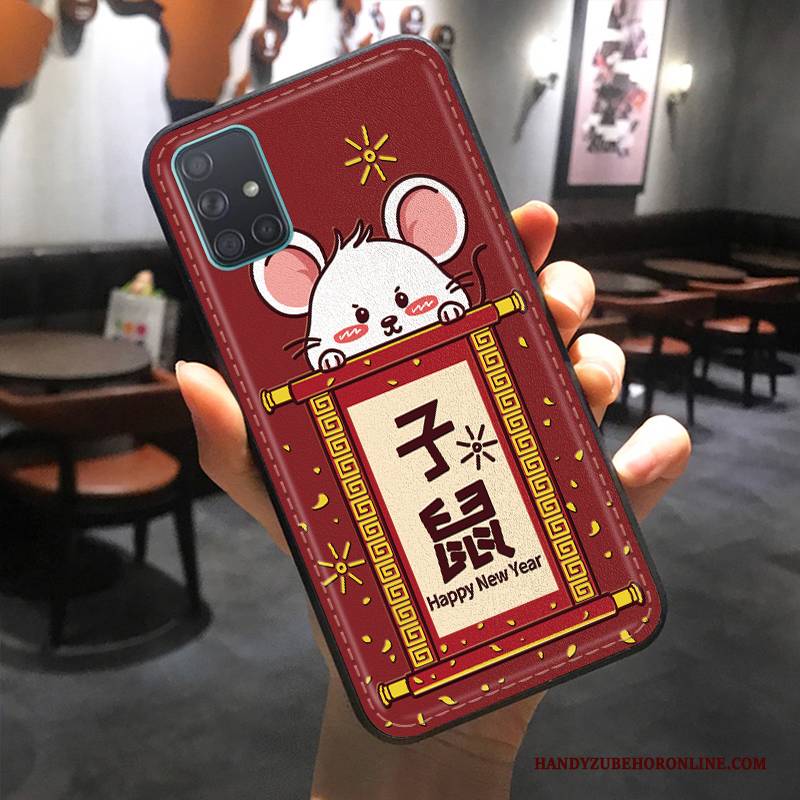 Hülle Samsung Galaxy A51 Karikatur Ratte Reichtum, Case Samsung Galaxy A51 Prägung Nette Trend