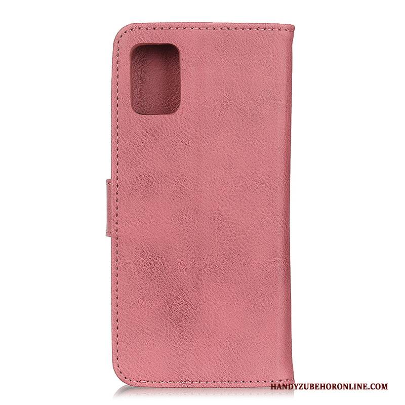 Hülle Samsung Galaxy A51 Lederhülle Neu Handyhüllen, Case Samsung Galaxy A51 Schutz Trend Rosa