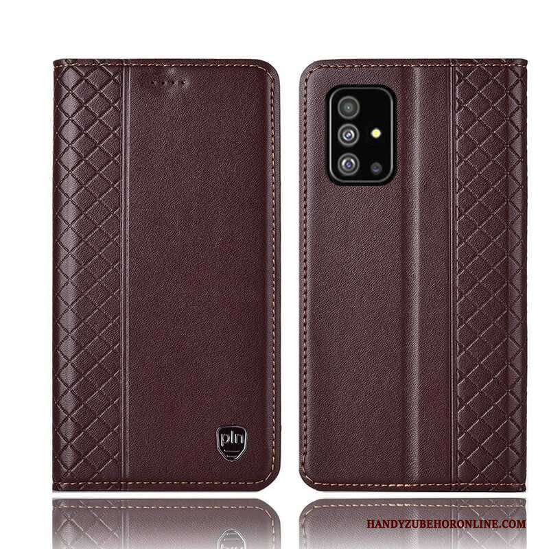 Hülle Samsung Galaxy A51 Lederhülle Schwarz Handyhüllen, Case Samsung Galaxy A51 Taschen