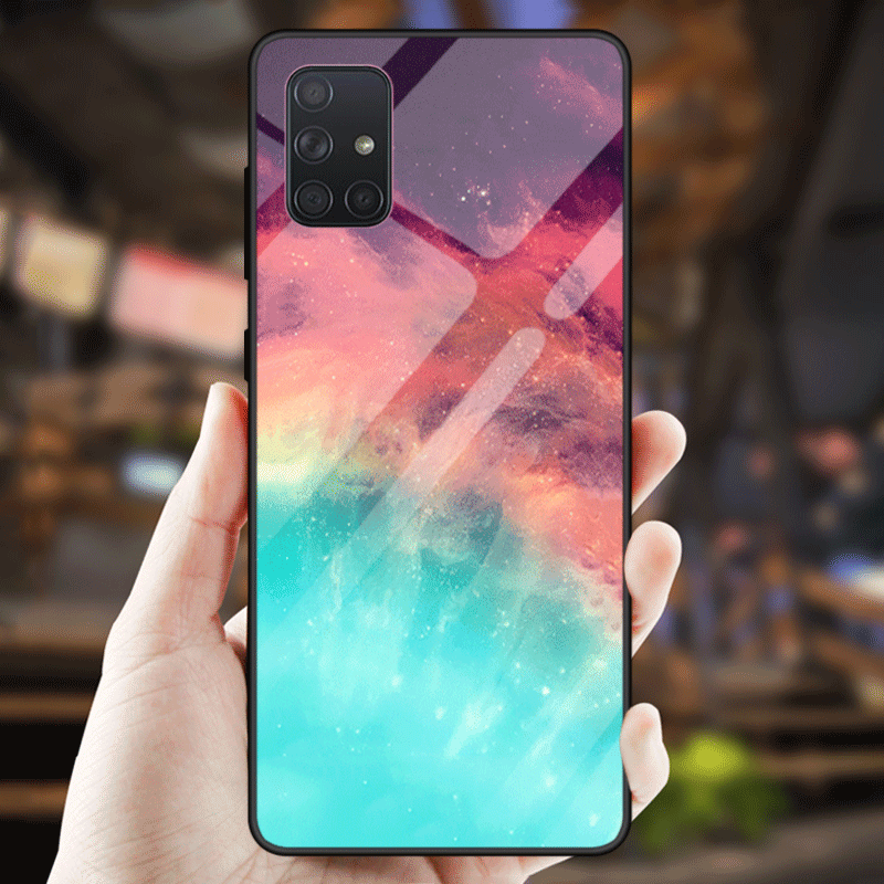 Hülle Samsung Galaxy A51 Schutz Spiegel Liebhaber, Case Samsung Galaxy A51 Taschen Gehärtetes Glas Trend