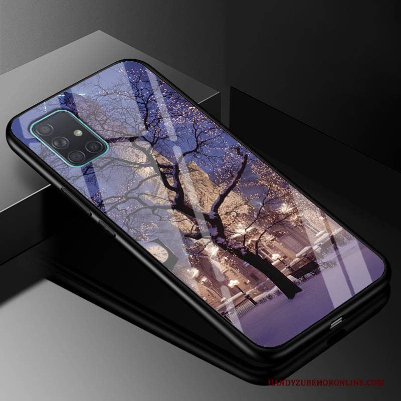 Hülle Samsung Galaxy A51 Silikon Anti-sturz Angepasst, Case Samsung Galaxy A51 Mode Glas Trendmarke