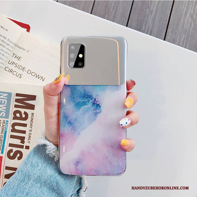 Hülle Samsung Galaxy A51 Silikon Handyhüllen Lila, Case Samsung Galaxy A51 Schutz Anti-sturz Hängende Verzierungen