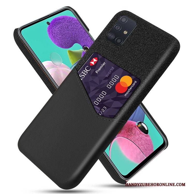 Hülle Samsung Galaxy A51 Taschen Handyhüllen Persönlichkeit, Case Samsung Galaxy A51 Leder Karte Gelb