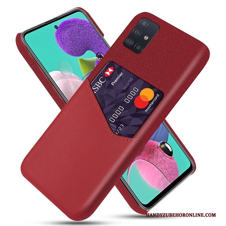 Hülle Samsung Galaxy A51 Taschen Handyhüllen Persönlichkeit, Case Samsung Galaxy A51 Leder Karte Gelb