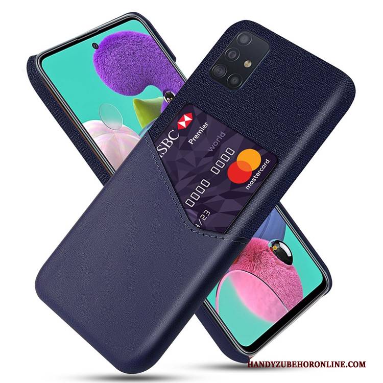 Hülle Samsung Galaxy A51 Taschen Handyhüllen Persönlichkeit, Case Samsung Galaxy A51 Leder Karte Gelb