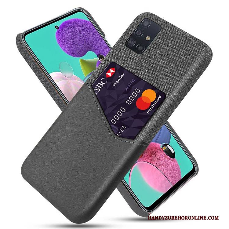 Hülle Samsung Galaxy A51 Taschen Handyhüllen Persönlichkeit, Case Samsung Galaxy A51 Leder Karte Gelb