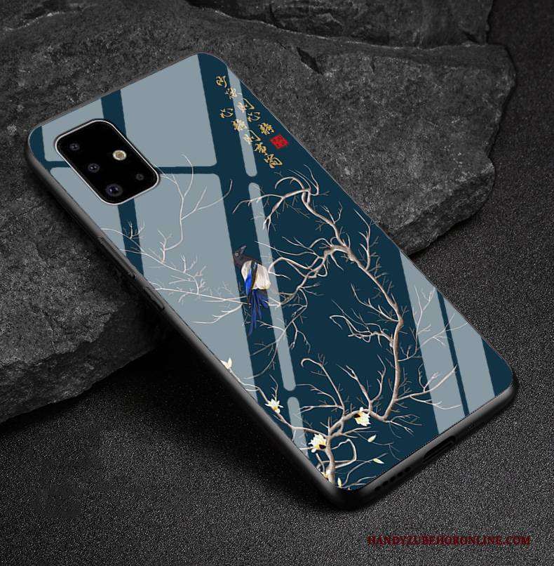 Hülle Samsung Galaxy A51 Weiche Angepasst Blau, Case Samsung Galaxy A51 Schutz Persönlichkeit Chinesische Art