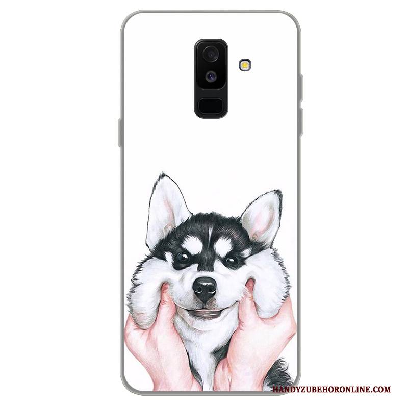 Hülle Samsung Galaxy A6+ Karikatur Trend Handyhüllen, Case Samsung Galaxy A6+ Schutz Schwarz Anti-sturz