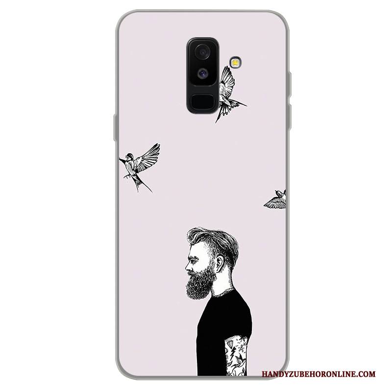 Hülle Samsung Galaxy A6+ Karikatur Trend Handyhüllen, Case Samsung Galaxy A6+ Schutz Schwarz Anti-sturz