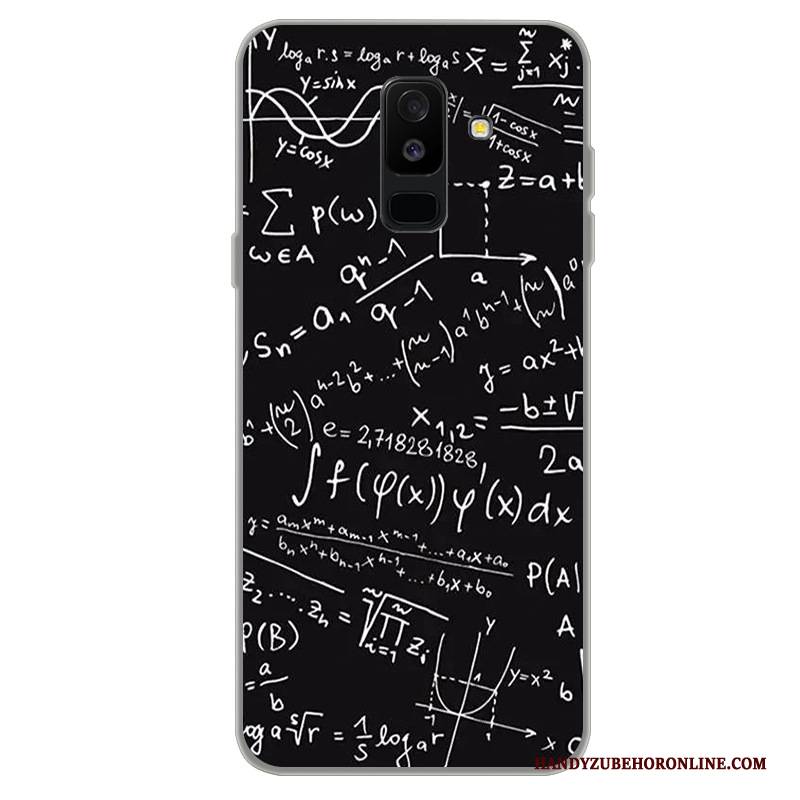 Hülle Samsung Galaxy A6+ Karikatur Trend Handyhüllen, Case Samsung Galaxy A6+ Schutz Schwarz Anti-sturz