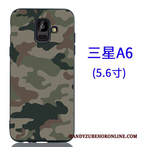 Hülle Samsung Galaxy A6 Kreativ Hängende Verzierungen Schwarz, Case Samsung Galaxy A6 Karikatur Handyhüllen Nubuck