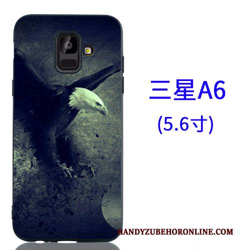 Hülle Samsung Galaxy A6 Kreativ Hängende Verzierungen Schwarz, Case Samsung Galaxy A6 Karikatur Handyhüllen Nubuck