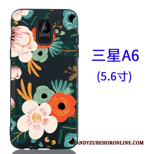 Hülle Samsung Galaxy A6 Kreativ Hängende Verzierungen Schwarz, Case Samsung Galaxy A6 Karikatur Handyhüllen Nubuck