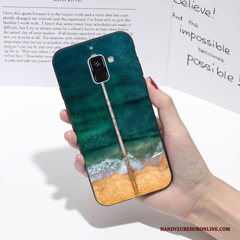 Hülle Samsung Galaxy A6 Kreativ Landschaft Blau, Case Samsung Galaxy A6 Schutz Handyhüllen Anti-sturz