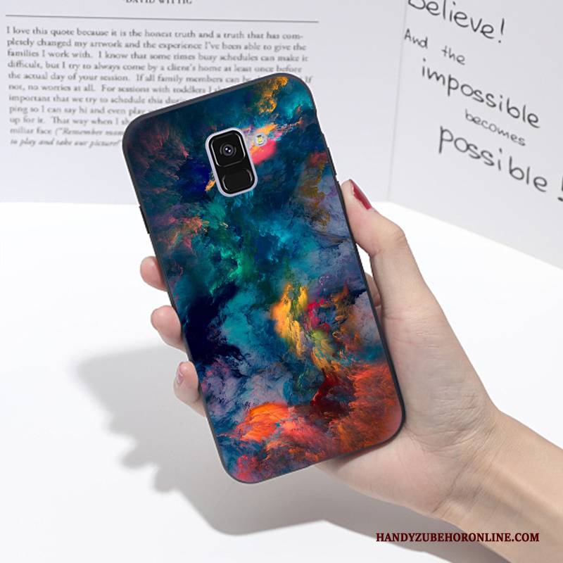 Hülle Samsung Galaxy A6 Kreativ Landschaft Blau, Case Samsung Galaxy A6 Schutz Handyhüllen Anti-sturz