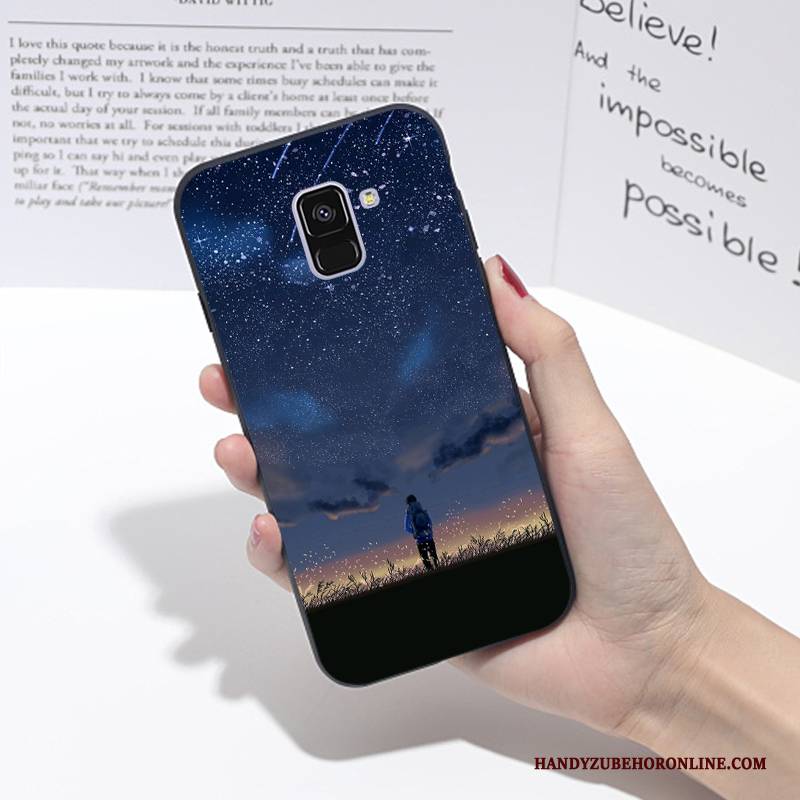 Hülle Samsung Galaxy A6 Kreativ Landschaft Blau, Case Samsung Galaxy A6 Schutz Handyhüllen Anti-sturz